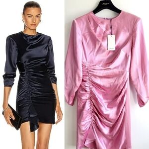 New Cinq à Sept Smooth Satin Natalia Barbiecore Wild Orchid Mini Dress 4 US NWT